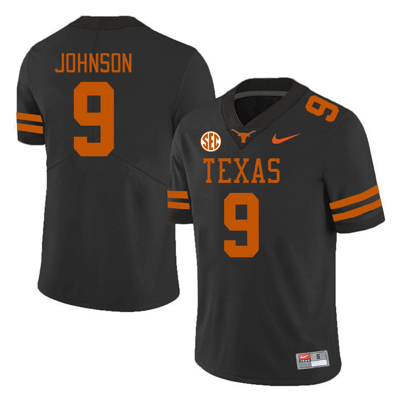 # 9 Collin Johnson Texas Longhorns Jerseys Football Stitched-Black